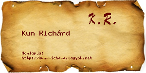 Kun Richárd névjegykártya